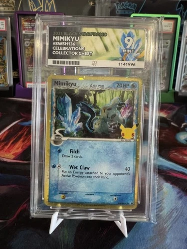 Mimikyu SWSH136 Celebrations Black Star Promo Graded Pokemon Card ACE 9 MINT