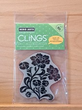210 Hero Arts Clings Paper Art Flower Floral Rubber Stamp Set