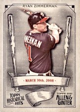 2021 Topps Allen & Ginter's - Historical Hits Ryan Zimmerman #HH-50