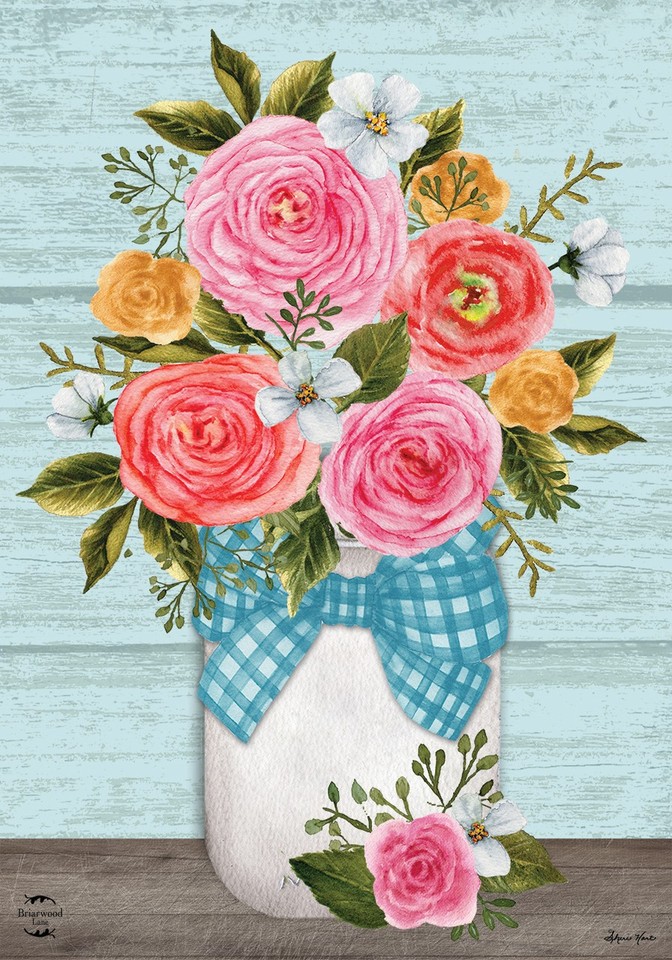 Briarwood Lane Rose Jar Spring House Flag | eBay