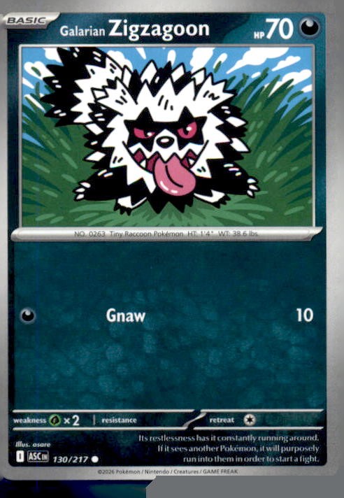Galarian Zigzagoon Common ME: Ascended Heroes 130/217 NM