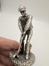 Vintage Golfer Wine Bottle Stopper Metal Golf Figure Barware Gift