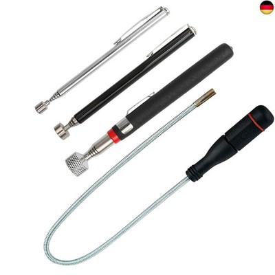 SPOKKI 4 Stück Teleskopmagnet Magnetheber Magnetstabgreifer mit 600mm Flexibler 