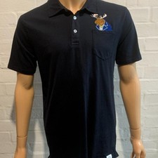 Robin Ruth Black Polo T Shirt Large Swedish Moose Embroidered Top