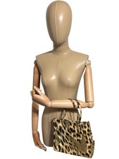 Borsa vintage Roberto Cavalli in plastica con stampa leopardata
