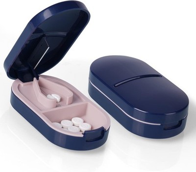 Pillenschneider Medizin Tablettenhalter Sicher Splitter Halbes Aufbewahrungsfach Box
