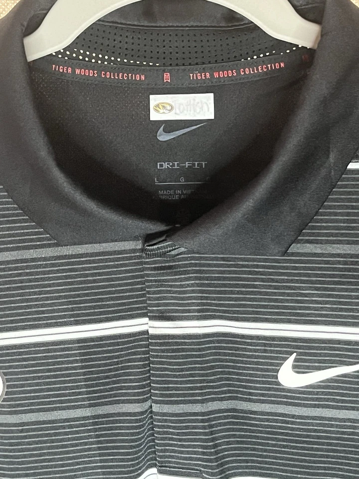 Nike Golf Dri-Fit Missouri Tigers Team Issued Tiger Woods Polo Men’s Size Large - Image 3 of 4