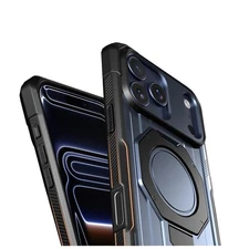 For iPhone 17 Pro Max Case with Ring Stand Camera Control Button Cover Blue