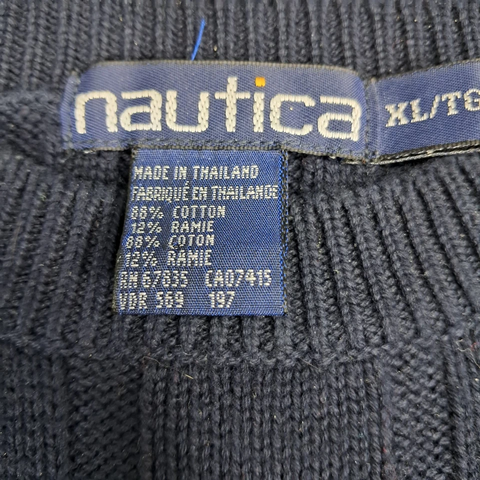 Vintage Nautica Men's Sweater Cable Knit Color Block Multicolor X-Large - Image 4 of 4