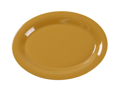 Yanco China MS-212YL Milestone Yellow Melamine 12'' x 9'' Oval Platter - 1 Doz