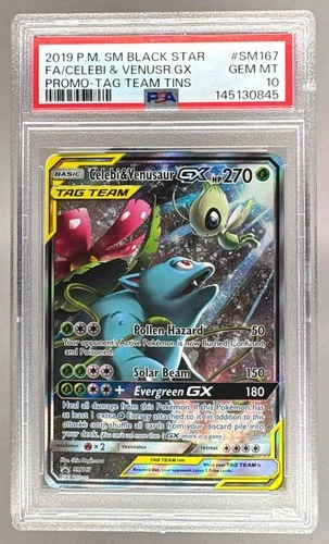 2019 Pokemon Sun Moon Tag Team Promo SM167 Celebi Venusaur GX PSA 10 145130845