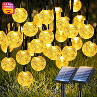 Solar Lichterkette 15M 50LED IP65 Wetterfest 8 Modi AußEn Balkon Garten Deko