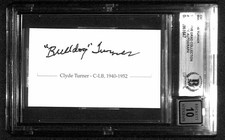 Clyde "Bulldog" Turner Chicago Bears HOF Signed Cut Beckett Auto Grade 10