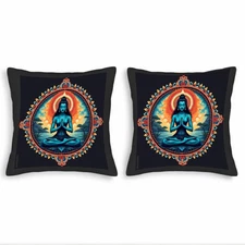 Set of 2 18x18in Throw Pillow Covers - Serene Meditative Design 