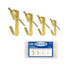 170Pcs Picture Hangers, Eikvivn Picture Hanging Kit Holds 10-50lbs, Picture H...