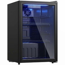 70L Drinks Fridge, 70 Can Under Counter Freestanding Beer Fridge with LED Light