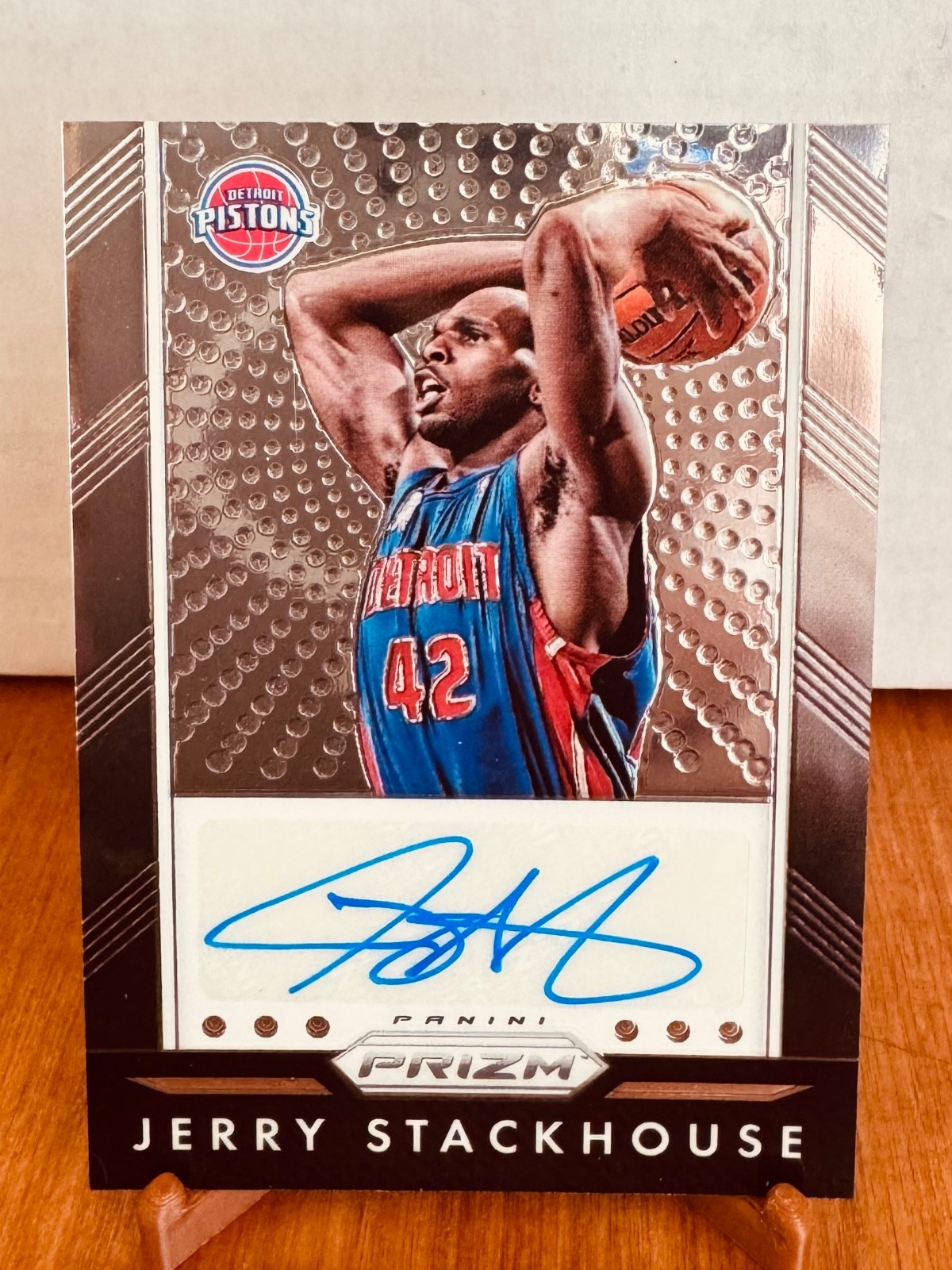 2025-26 Prizm Jerry Stackhouse On-Card Auto! Detroit Pistons P-JSK HOF CLEAN!