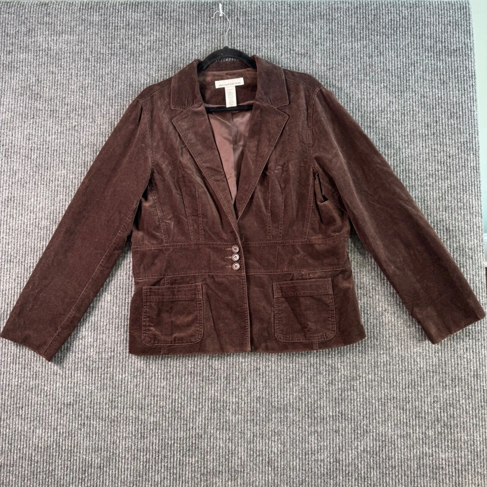 VTG Jones New York Sport XL Brown Corduroy Blazer Jacket 90s Preppy Quiet Luxury - Image 3 of 4