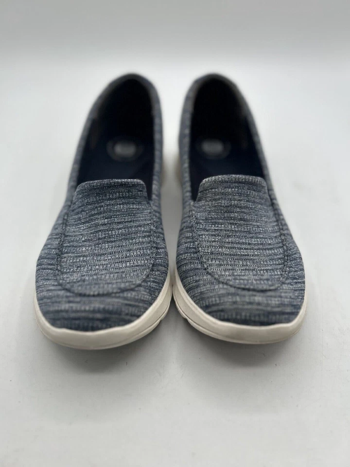 Zapatos sin cordones Bzees Get Movin' para mujer talla 8,5 M gris punta redonda tela plana Foto 2 de 4