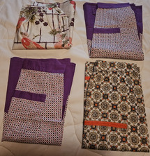 4 Home made aprons, asst. prints. See photos