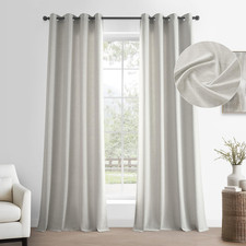 Basic Faux Linen Curtains Grommet - 84 Inch Long Pair - 2 Panels - 50W X 84L - N