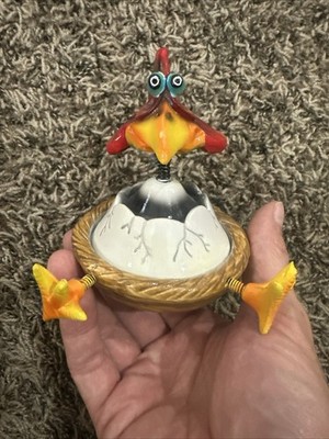 Exhart Red Bird Hatching From Egg Figurine Wobbler Bobblehead Paperweight 