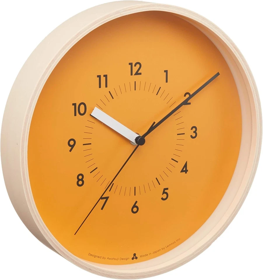 Lemnos AWA13-06 SOSO Wall Clock Japan Orange OR From Japan New - Image 3 of 3