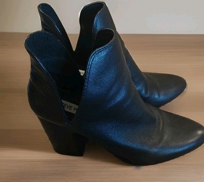 Steve Madden Women's Slip On Rookie Bootie Leather Black Size 8.5M