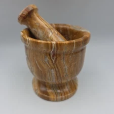 Polished Onyx Mortar and Pestle 4" By 4"
