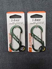  2 Nite Ize S-Biner Dual Carabiner Aluminum, Size 3, Olive