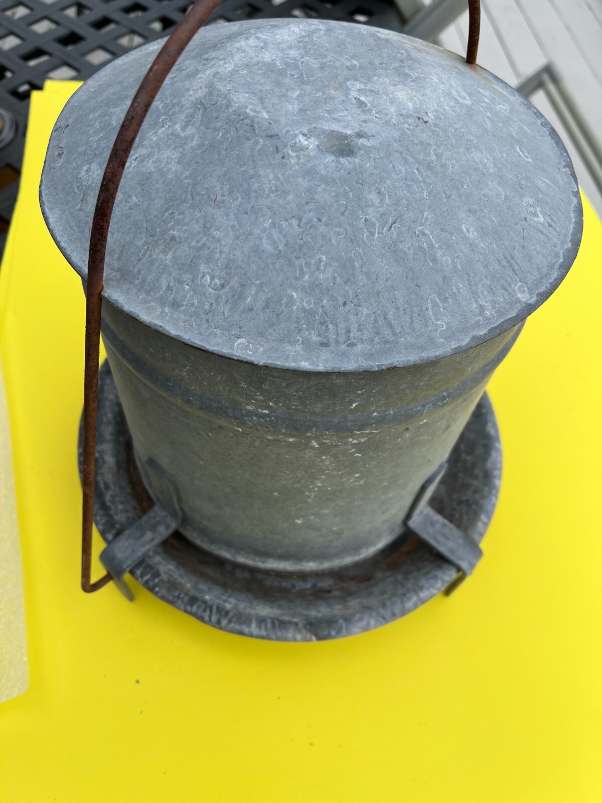 vintage galvanized metal chicken waterer/feeder +++++ eBay