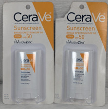 CeraVe - SPF 50 - Sunscreen Invisible Zinc Stick - Exp: 02/26 - 2 Pack