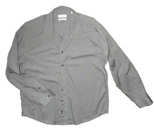 Calvin Klein Dress Shirt  XL Slim Fit  Steel   Gray Twill w/Pattern