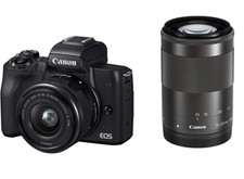USED Canon EOS Kiss M 15-45mm 55-200mm BLACK FREESHIPPING