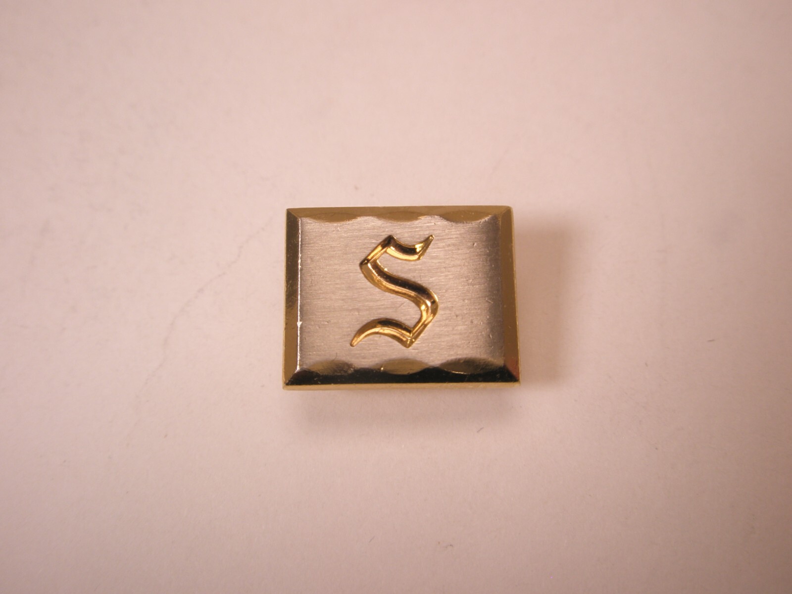Vintage S Monogram Initial Tie Tack Lapel Pin for Stanley Steve Sven