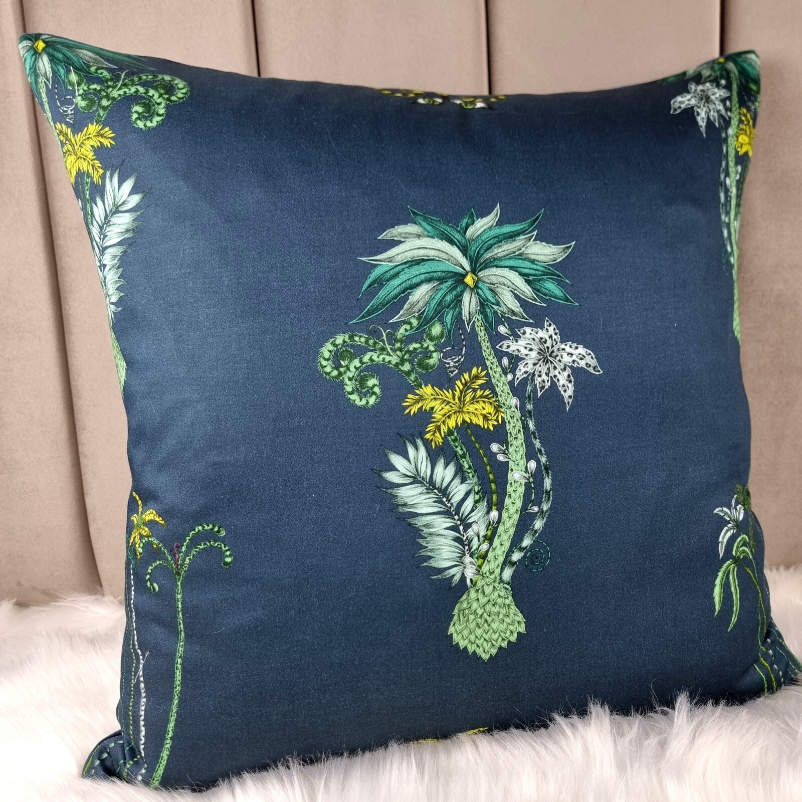 20"x20" CLARKE & CLARKE "JUNGLE PALMS" EMMA J SHIPLEY CUSHION COVER