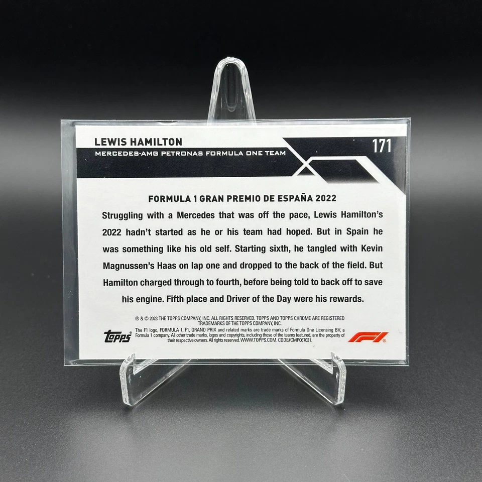 2023 Topps Chrome F1 Formula 1 LEWIS HAMILTON #171 Driver of the day Spain 2022 - Image 2 of 4