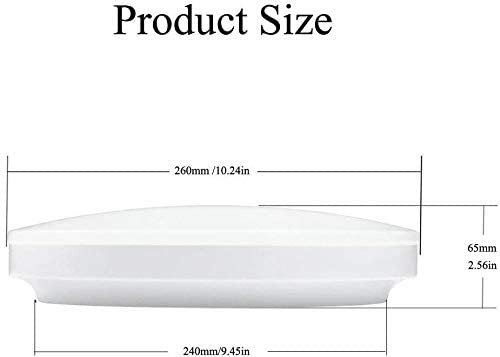Bathroom Ceiling Light 18W 26cm 6000k Natural White IP54 Waterproof 160° Beam - Bild 4 von 8