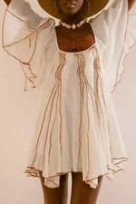 Free People Joelle Flutter Sleeve Tunic Mini Dress in Ivory Size S RRP £78