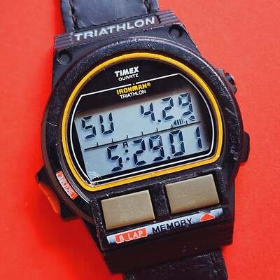 Timex Ironman Watch Vintage Indigo Retro Lap Memory 731-A