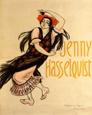 POSTER JENNY HASSELQUIST DANCER FLAMENCO DANCING VINTAGE REPRO FREE S/H
