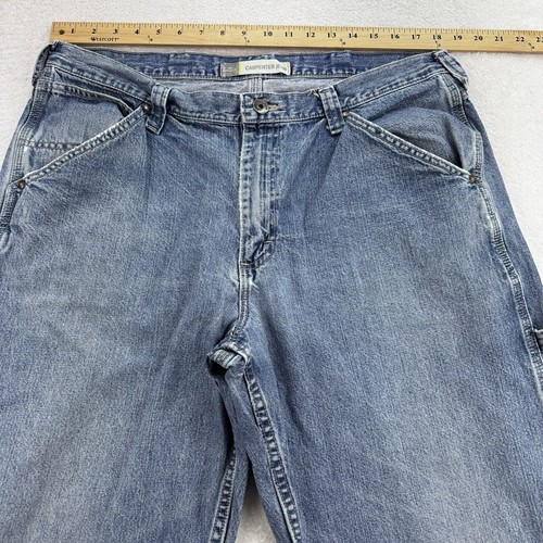 Lee Latzhose Vintage Carpenter Jeans Herren 38x32 Blau Grunge Distressed Baggy Skater - Bild 6 von 10