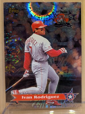 1997 Topps ALL STARS #1 Ivan Rodriguez Rangers HOF RARE FIREWORKS INSERT