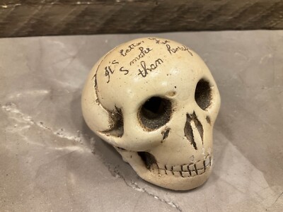Mid Century Skull Ashtray ''It s Better to Smoke here than hereafter  Biker
