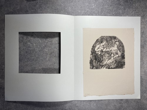 GRAVURE BERNARD NAUDIN BOIS GRAVÉ AU CANIF DIEU PAN JOUANT DE LA FLÛTE SATYRE - Bild 4 von 8