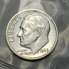 1962 S US SILVER Uncirculated 10 Cent Roosevelt Dime UNC in Cello