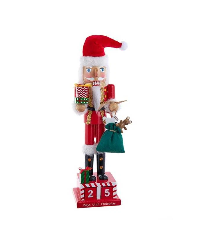 Wooden 15" Santa Calendar Nutcracker - Thumbnail 4