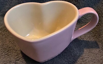 Le Creuset Heart Mug Cup Satin Pink Stoneware New