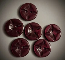 5/8" 2-Hole Deep Red Star Design Craft/Clothing Buttons