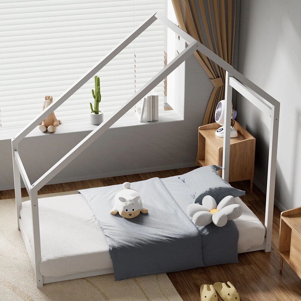 Wooden bed 2024 frame floor